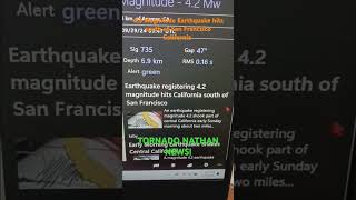 92924 Mag 42 Earthquake hits south of San Francisco California [upl. by Nnaik]