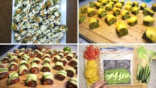 3 EASY VEGAN SUSHI NO RICE RECIPES WITH SAUCES [upl. by Onahpets]