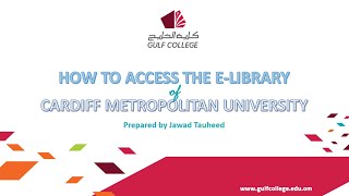 How to access the eLibrary of Cardiff Metropolitan University [upl. by Assirrak]