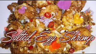 Salted Egg Shrimp Quick Recipe 🍤  Homemade Foodie by ShielaWanderlust [upl. by Nyllek]