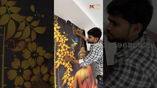 Customised wallpaper installation process customized costumizedwallpaper homedecor walldecor [upl. by Alyat550]