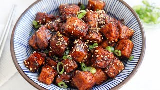 Delicious Crispy Soy Garlic Tofu [upl. by Nomzaj]