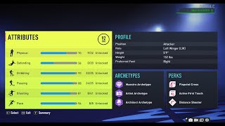 FIFA 22 MY PLAYER CAREER 92 OVERALL WINGER BEST BUILD [upl. by Neils646]