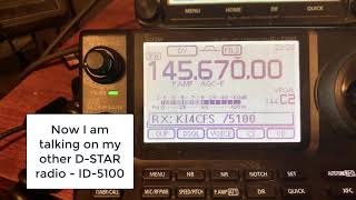 DStar simplex 145 670 on an ICOM IC7100 [upl. by Ardnikat]