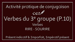 Activité pratique  Conjugaison des verbes du 3e groupe Partie 10 Niveau 2 [upl. by Daffy]