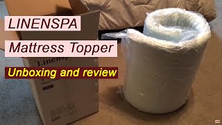 LINENSPA 3 Inch Gel Infused Memory Foam Mattress Topper Unboxing and Review [upl. by Casi]