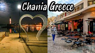 Chania Crete Greece Christmas vibes🎄vibrant highlights of Chania in 4k [upl. by Akemed]