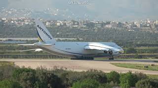 Antonov Design Bureau Antonov AN124 Ruslan take off Athens Airport [upl. by Giralda]