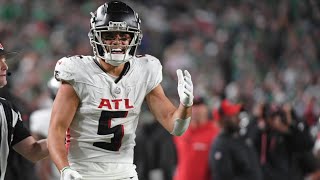 Falcons WR Drake London says he regrets machine gun celebration after TD vs Eagles [upl. by Shaughn]