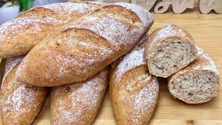 Comment Réussir des Baguettes Croustillantes au Blé entier🌾comme des Pro🔝👌une Recette 💯 santé [upl. by Layney]