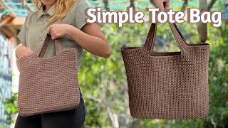 Simple Crochet Tote Bag Tutorial [upl. by Etz]