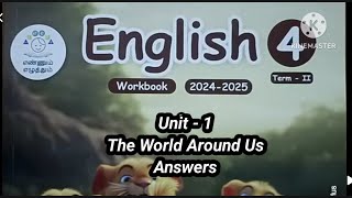 4th standard English term 2 unit 1 The World Around Us workbook answers Ennum Eluthum EE 2024  2025 [upl. by Ahsart]