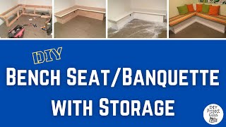 DIY BuiltIn Bench Seat Kitchen Banquette With Storage  How To Make A Bench Seat With Storage [upl. by Aicercul257]