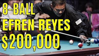 Magical EFREN REYES vs MIKE SIGEL 200000 8BALL [upl. by Yorker]