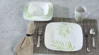 Corelle  Square Bamboo Leaf 16 Piece Dinnerware Set [upl. by Strephonn316]