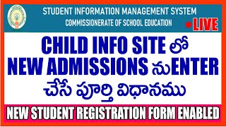 HOW TO ENTER NEW ADMISSIONS IN CHILD INFO WEBSITE  NEW STUDENT REGISTRATION FORM ENABLED CHILDINFO [upl. by Yrocal]