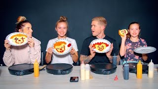 First Time Trying Halloween Pancake Art Challenge 🎃 [upl. by Crockett666]