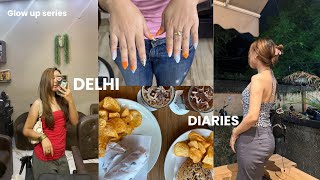 Delhi vlog I Glow up series getting nails amp hair done catching up with friends [upl. by Mowbray]