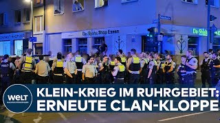 CLANKRIEG IM RUHRGEBIET Erneut Massenschlägerei in Essener Innenstadt  Zwei Polizisten verletzt [upl. by Neerihs]