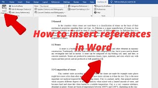 How to insert References in Word  How to insert Citations in Word [upl. by Gerti]