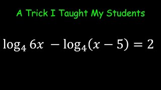 Solving a Logarithmic Equation With The Same Base  A Smart Trick You Should Know [upl. by Ahsirt]