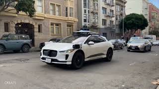 SelfDriving Waymo Car on Bush Street San Francisco California [upl. by Midge737]