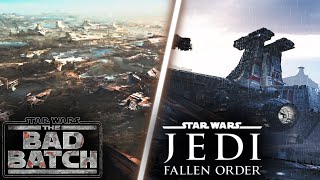 The Bad Batch lands on Bracca and enters the Jedi Cruiser w Fallen Order footage 4K ULTRA HD [upl. by Teerprug378]