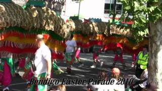 Real Dragon Sun Loong imperial Dragon Dai Gum San Big Gold Mountain Bendigo Easter Parade [upl. by Enoved]