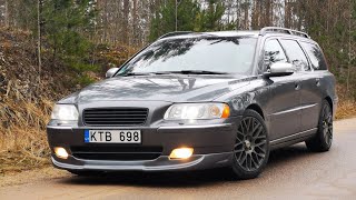 Volvo V70 D5 Acceleration 0100 kmh Exterior interior walkaround Exhaust sound D5 136kw  chip [upl. by Ainalem]