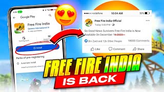 KHUSH HOJAO 😃 FREE FIRE INDIA IS BACK 😱 LAUNCHING SOON  Garena Free Fire [upl. by Cerallua]