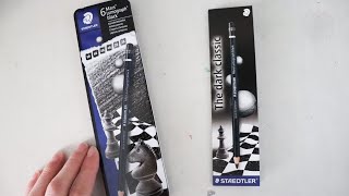 UNBOXING STAEDTLER MARS LUMOGRAPH BLACK  First Impressions and Demonstration [upl. by Onahpets957]