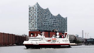 SPITSBERGEN  the clear ship horn of the HURTIGRUTEN EXPEDITIONS cruise ship  4KVideo [upl. by Obeng]