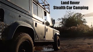 Stealth Car Camping in a Converted Land Rover Defender Land Rover Camper 24hr Ration Pack [upl. by Amaleta606]