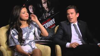 NEW Selena Gomez and Ethan Hawke GETAWAY Interview [upl. by Elbring]