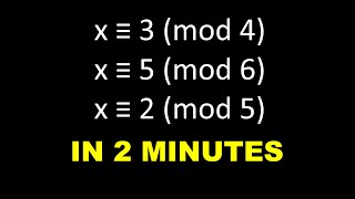 Chinese Remainder Theorem 2minute Method [upl. by Lalittah]