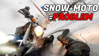 This is WHY you DONT RIDE MOTORCYCLE in SNOW  EPIC amp CRAZY MOTORCYCLE MOMENTS  Ep 146 [upl. by Yraeg]