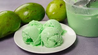 Green Mango Ice Cream Recipe  Raw Mango Ice Cream  Yummy [upl. by Eirrek]