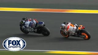 MotoGP Pedrosa Battles Lorenzo  Valencia GP 2013 [upl. by Daney]