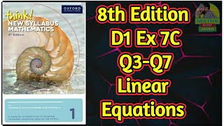 Q3Q7  Ex7C  D18th edition  Linear Equations  Chapter 7  In Urdu [upl. by Eillib507]