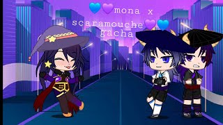 💙💜mona x scaramouche💜💙gacha [upl. by Elimac]