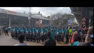 2024 NAIROBI MARATHON EPIC MOMENTS KDF LUHYA DANCES REIGN THE AIR [upl. by Latashia614]