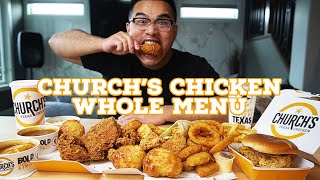 Havent Had CHURCHS CHICKEN WHOLE MENU In A While [upl. by Deacon]