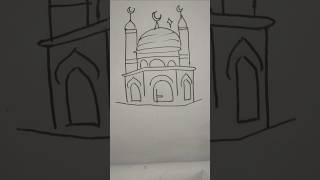 Easy masjid drawing🕌🕌 islamicart masjid drawing viralshortvideo trending [upl. by Atiuqat]