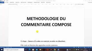 Méthode COMMENTAIRE COMPOSÉ  L’INTRODUCTION  Sujet de type 2 [upl. by Eelarat32]