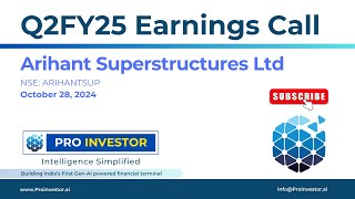 Arihant Superstructures Ltd  Q2FY25  Earnings Conference Call  concall concallshorts arihant [upl. by Eecyak]