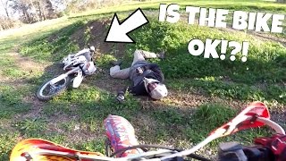 DAD CRASHES BRAND NEW 2017 DIRT BIKE [upl. by Paff]