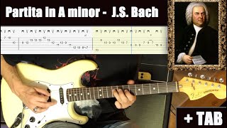 Partita in A minor  JS Bach BWV 1013  TAB [upl. by Grey35]