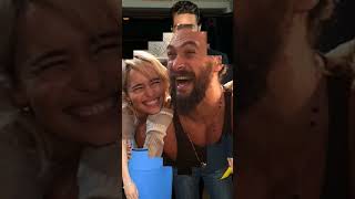 Emily Clarke and Jason Momoa amp Sam Claflin hollywood shortsvideo [upl. by Ielarol192]