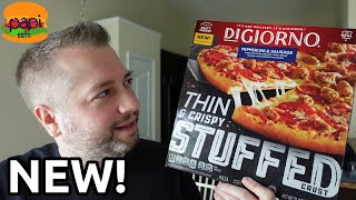 NEW Digiorno Thin amp Crispy Stuffed Crust Frozen Pizza Review [upl. by Etakyram]