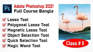 How to use Lasso Tool  Object Selection Tool  Quick selection tool in photoshop  Class 5 [upl. by Nylrem]